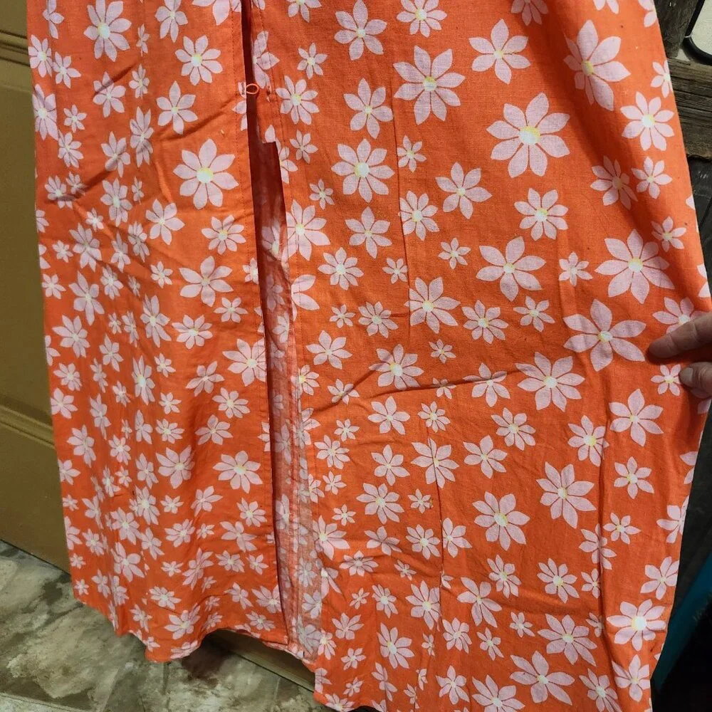 Billabong x Wrangler Women's Large Hung Up Dress Fireside Floral Print  Peach - Picture 12 of 12